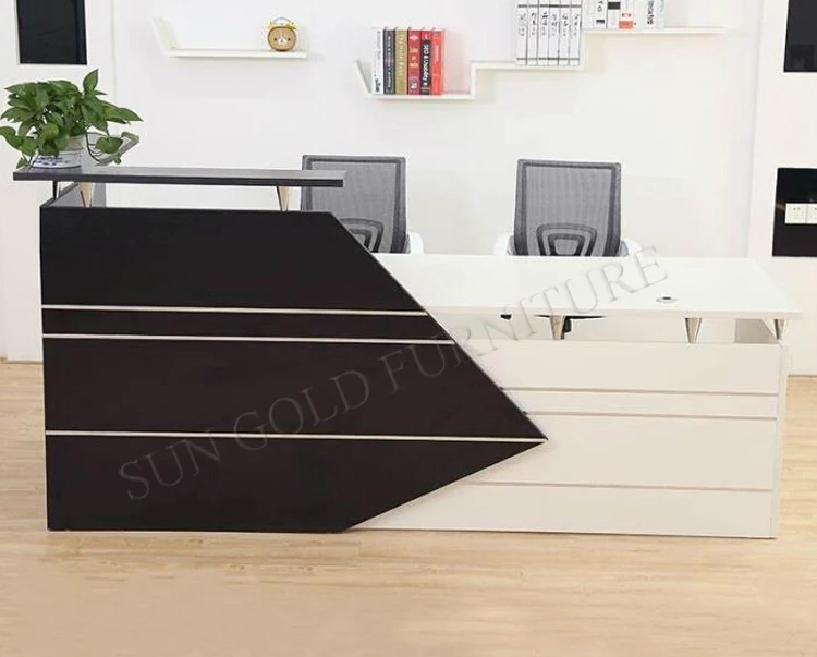 White modern front reception desk counter cheap salon furniture hotel company working computer office reception stand desk