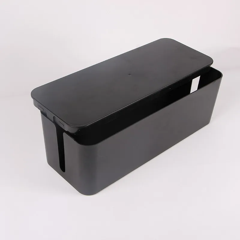 Cable Organizing Management Box for Under Desk, Black-5.25 x 6.2 x 16 inches