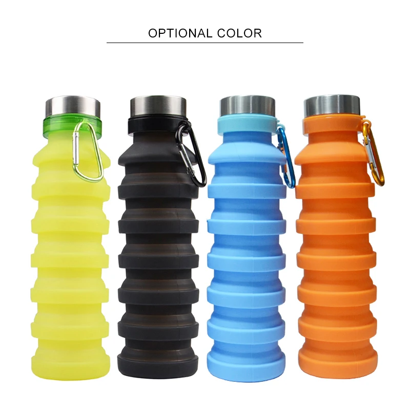 19.5OZ Most Popular Products Outdoor Sports Foldable Collapsible Silicone Smart Water Bottle With Custom Logo