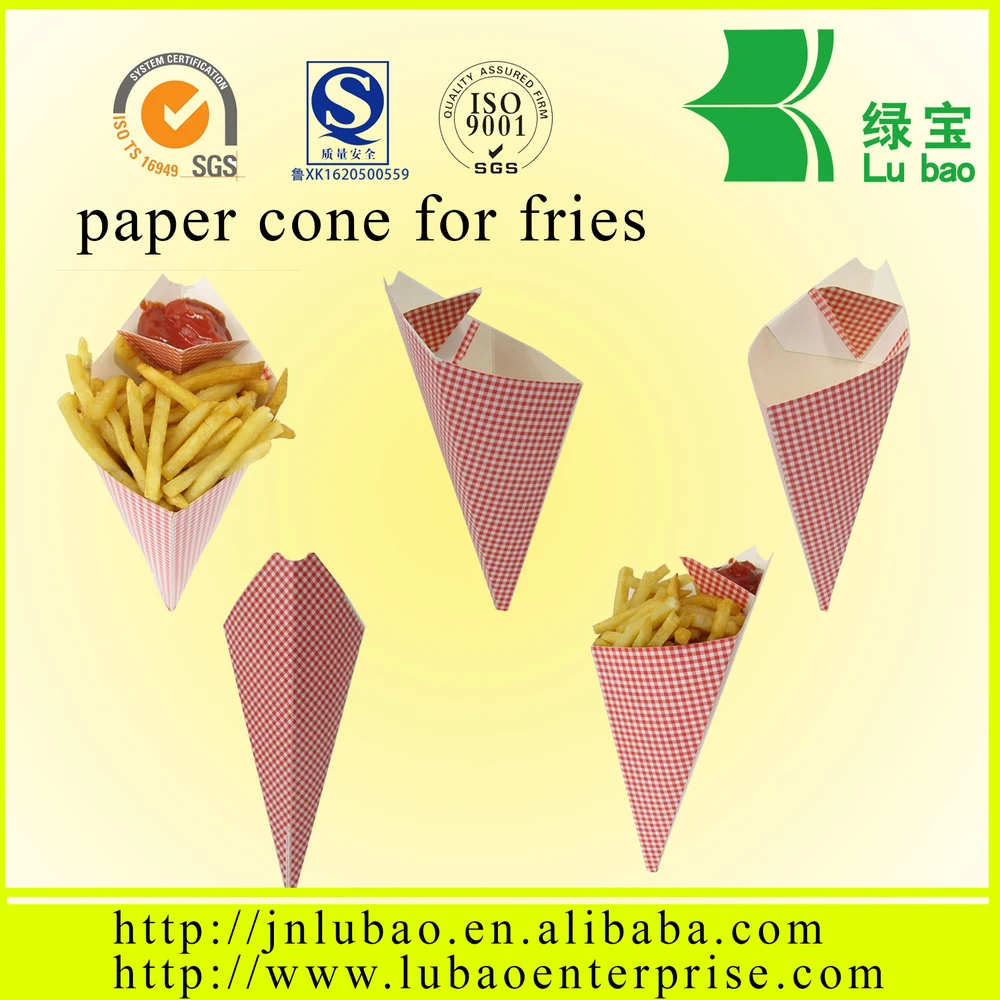 China supplier  printed crepe paper cone food paper packaging