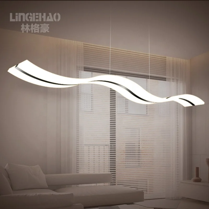 
Wave shape 2700K 4000K 6500K warm white fancy pendant light 