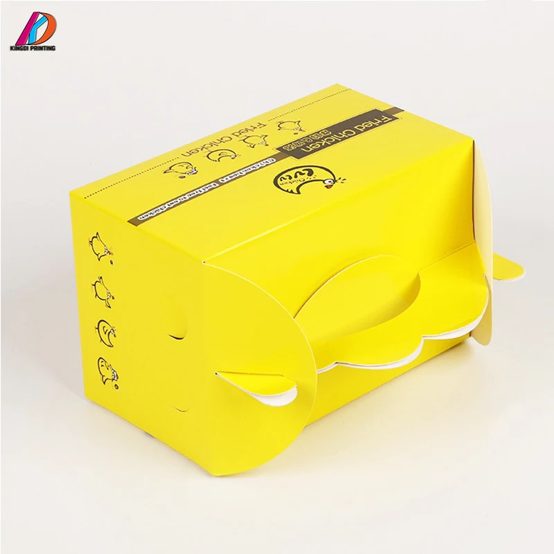 Food grade carry handle paper cardboard box for fried chicken