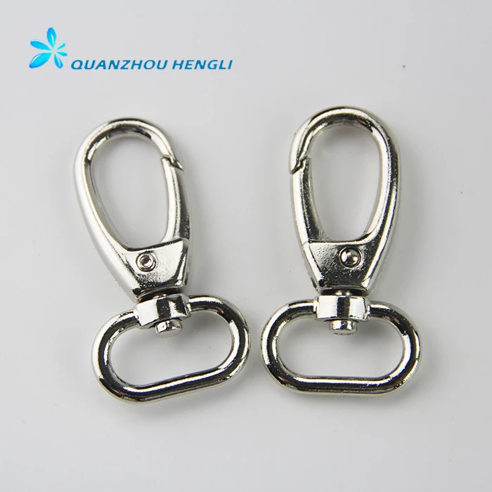 Square swivel eye snap hook with loop for purse