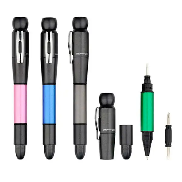 High Quality Durable Plastic Metal Multi Tool Function LED Light Ballpoint Ball Pen