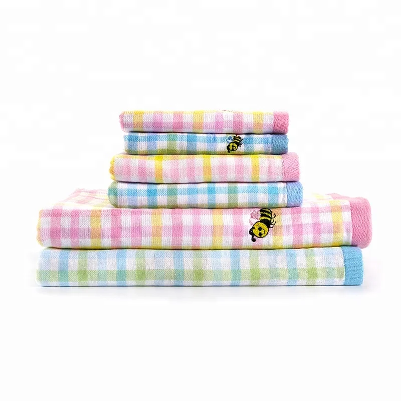 
2018 New Product Cute Bee Pattern No-twist Terry Face Towel Embroidery bee design 
