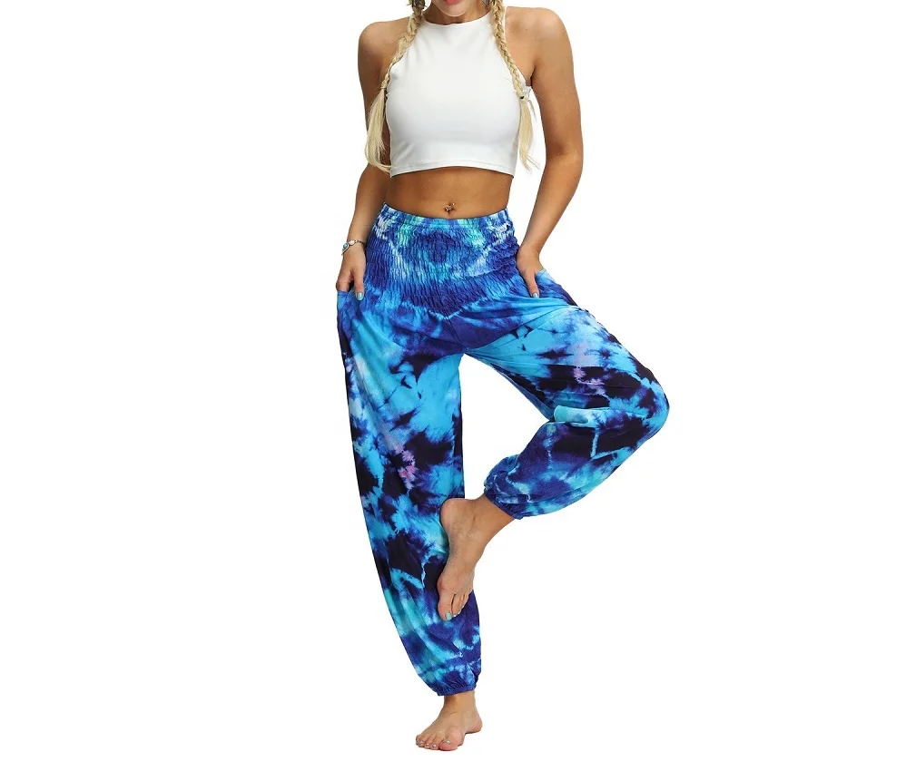 
Factory Supply Tie Dye Loose Women Harem Pants Plus Size Bohemian Style Belly Dance Pants Women Yoga Pants 