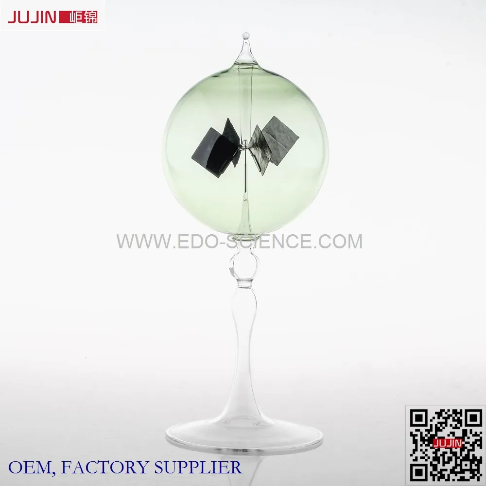 
60x160mm Green Crookes Radiometer Solar Radiometer Amazon Hot Physical Experiment Tooling Glass Sunshine Lightmill Home Toy 