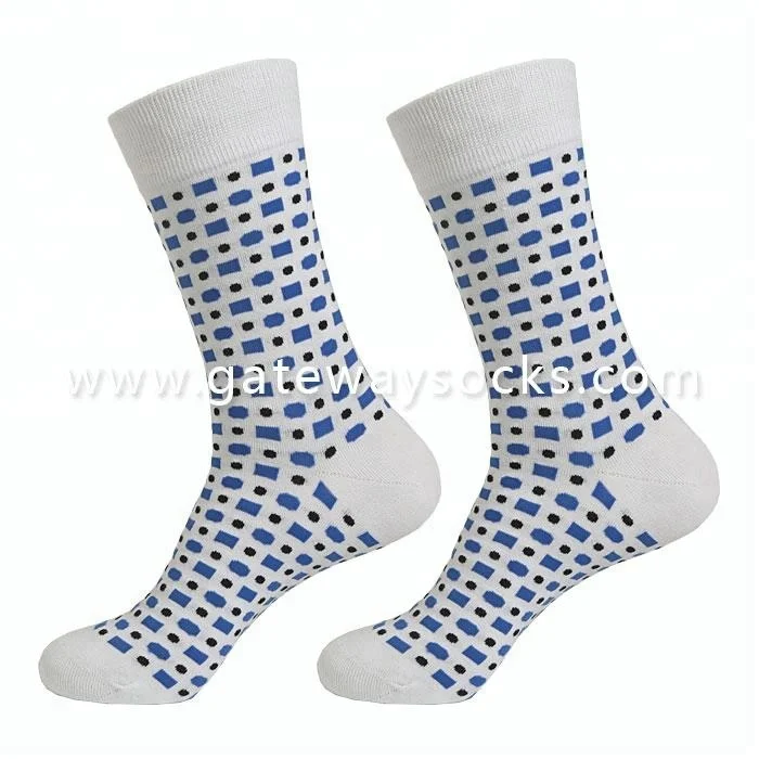 China Manufacturer Combed cotton 200 needle happy Champagne custom logo dress socks