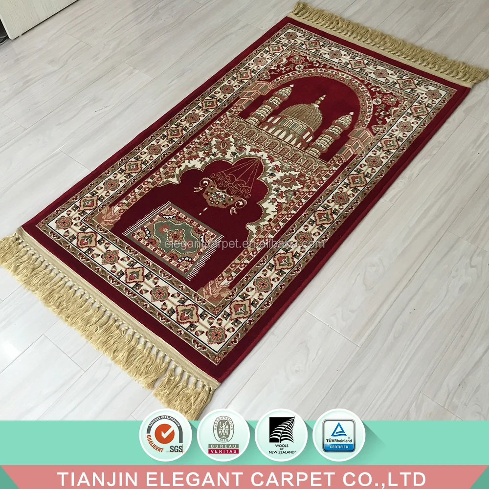 100% viscose machine made Islamic carpet muslim janamaz prayer mat for kids