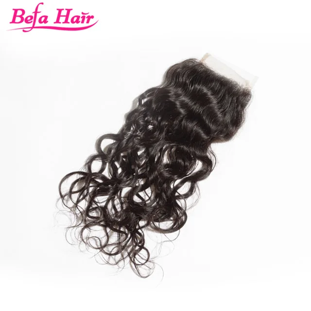 2019 latest water wave human hair 4x4 lace closure