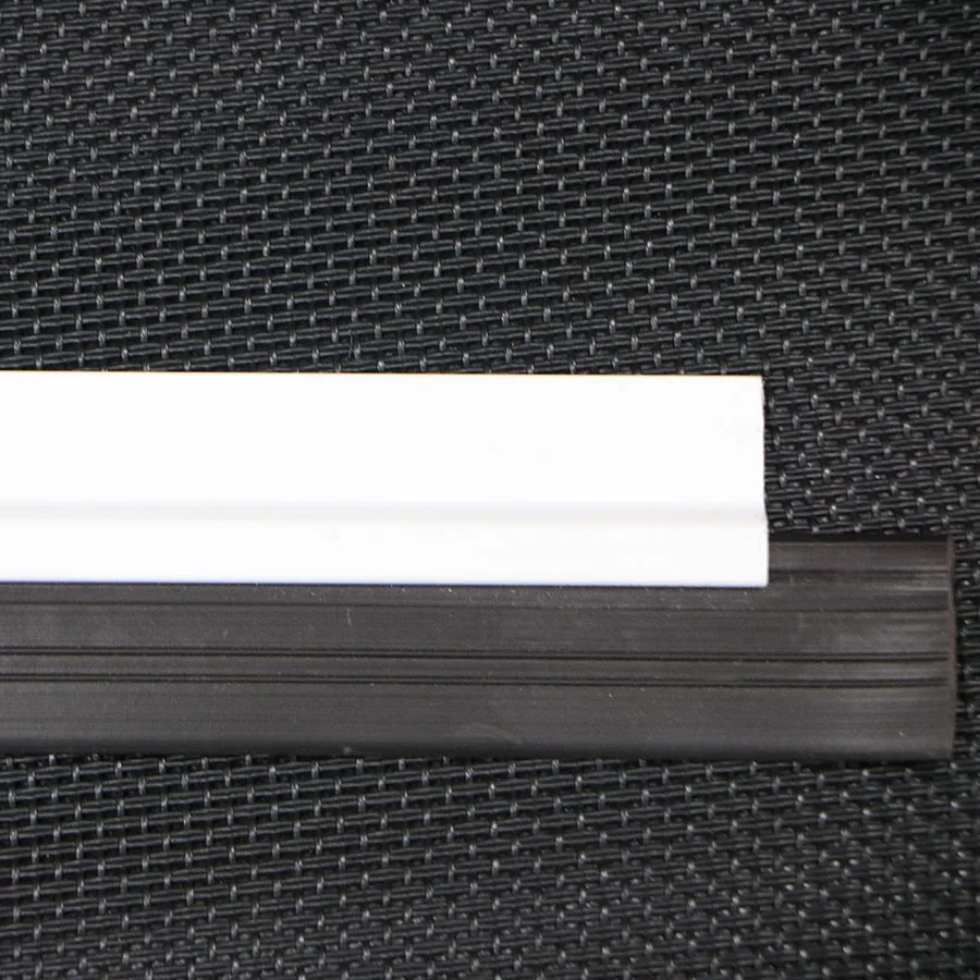 Bh Sealing Strips Door Bottom Seals Weatherstripping White Aluminium Alloy Bar with PVC Rubber Tape Draught Excluder