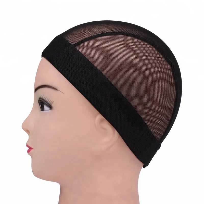 Custom Logo Japanese Mesh Wig Cap Black Dome Stretchable Thin Weaving Cap Breathable Mono Hairnet