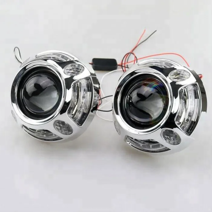 3 inch White Red Blue Hid Projector Lens Panamera LED Angel Eyes Shroud
