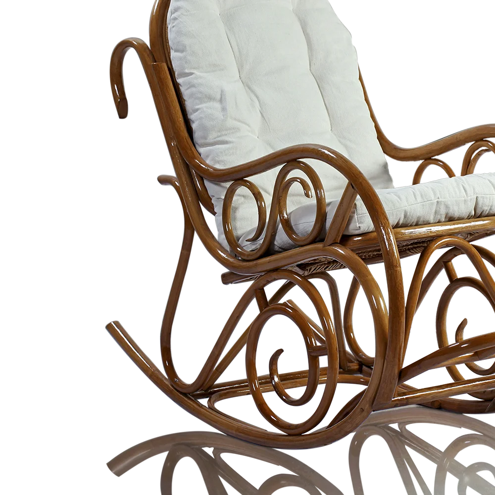 
Comfortable Rattan Rocking Chair Natural Rattan Chair with Cushion Lounge Chair 