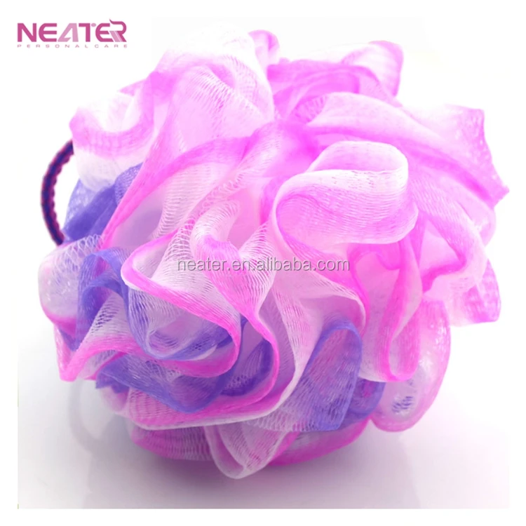 Clean Deeply Colorful Mesh Loofah Bath Sponge Shower Sponge