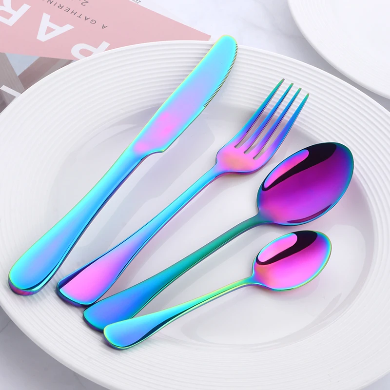 Jieyang Gold Plated Stainless Steel Flatware Wholesale Rose Gold Cutlery Set for Wedding