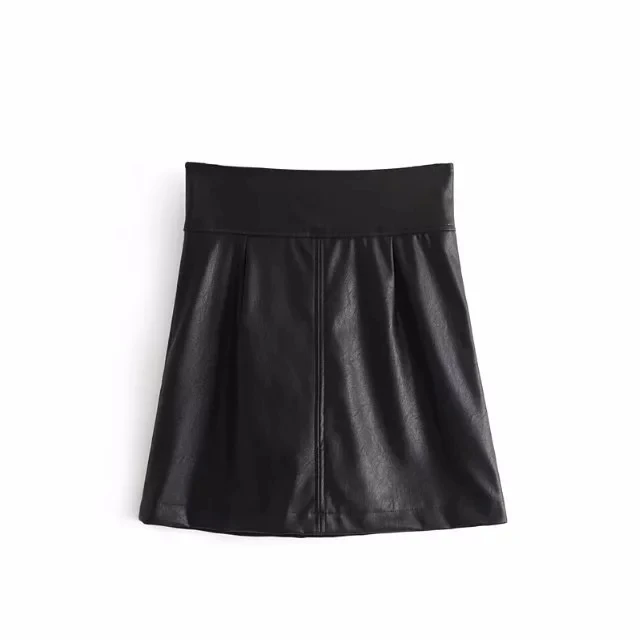 Fashion New Design Sexy Mini Club Skirts Mature Woman High Waist Tight Fashion Black Sexy Hot Mini Lady Short PU Leather Skirt