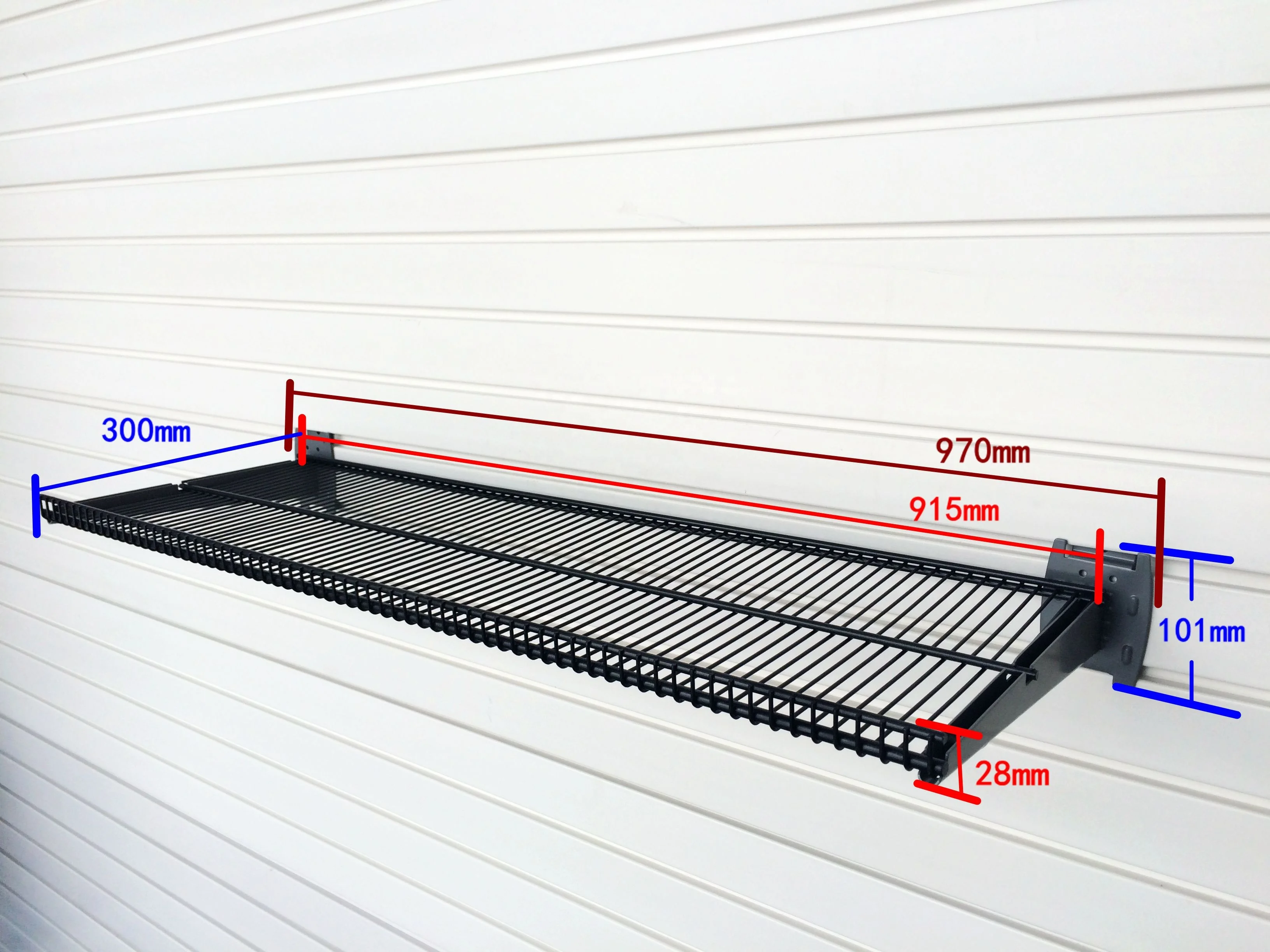 24'x12'Wall Mount Support Holder Organizer Slat Wall Tool Holder Accessory Garage  Wire Frame Shelf
