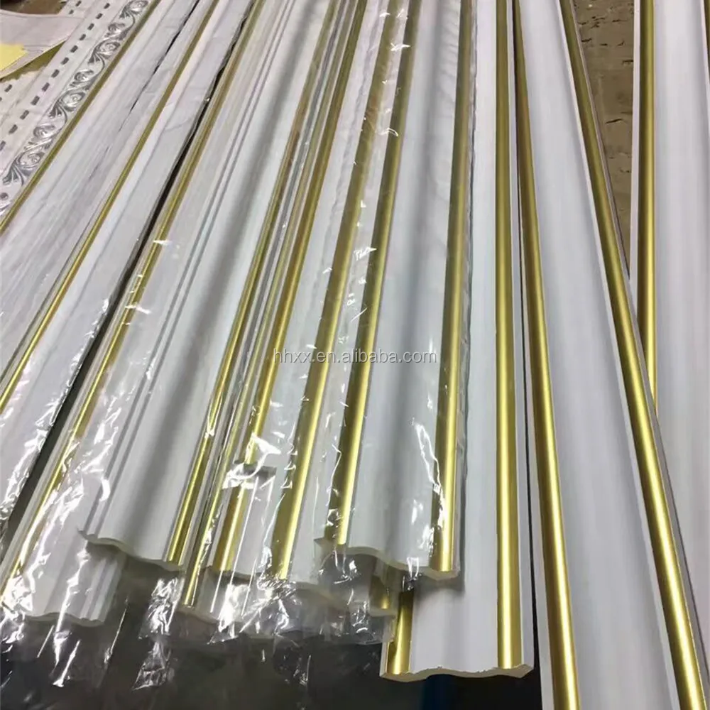 2017 2021 new model PU plain corner Crown molding board gold and white plate cornices