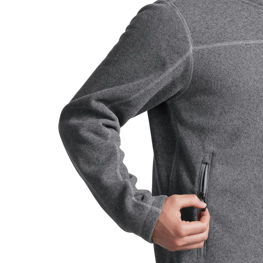 
Men soft warm full zipper fleece stand collar gray jacket with chest pocket 