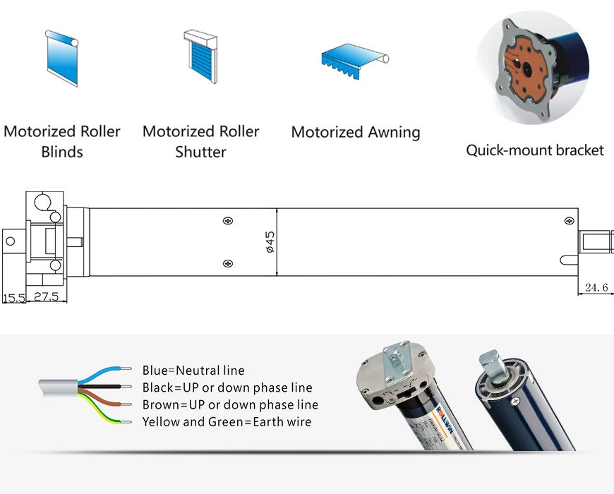 Chinese factory manual 50nm tubular motor for roller door
