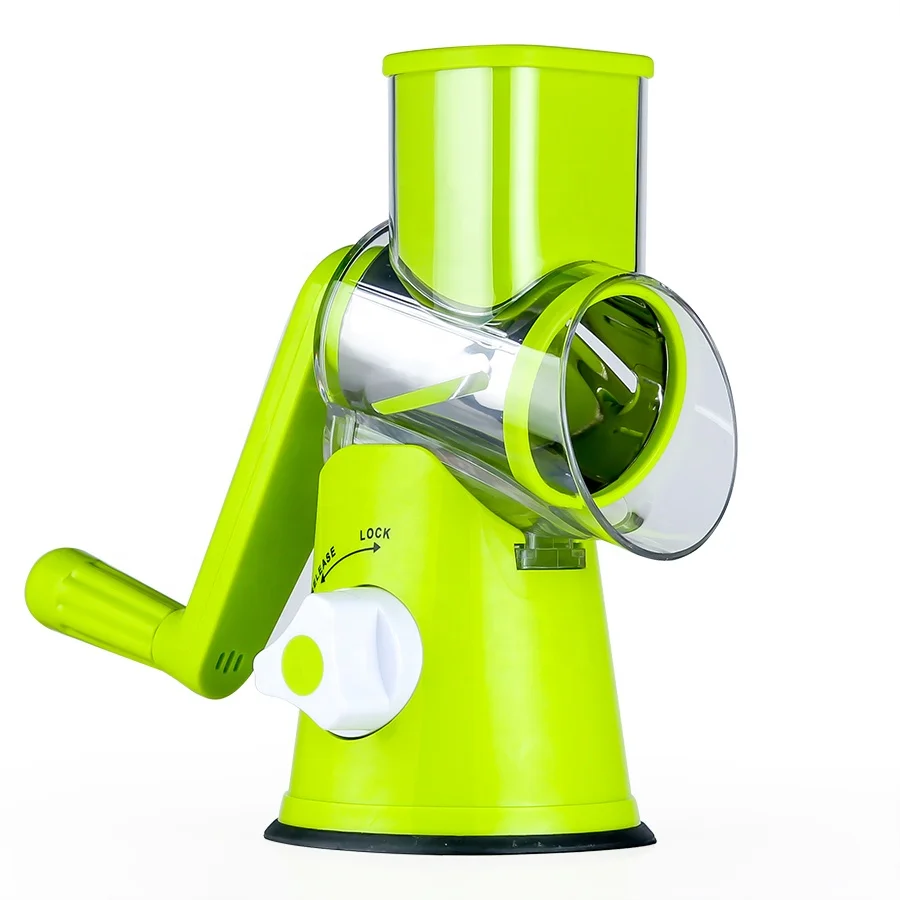 Зеленая многовращающаяся овощерезка и картофельные чипсы, спиральный резак, измельчитель и терка для сыра для домашнего использования