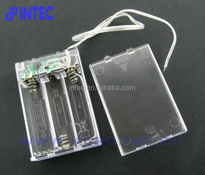 3*AA transparent battery holder with Timer