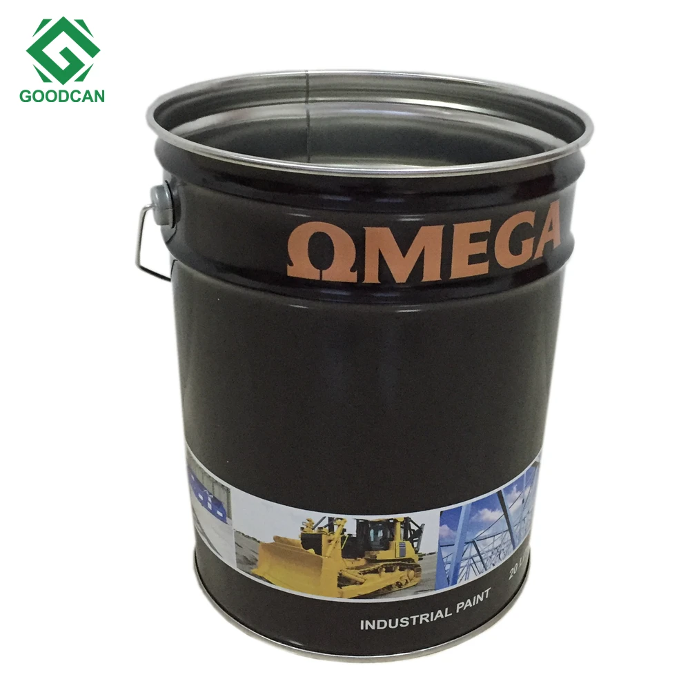 
2021 Printing custom sizes tin 18 liter,20 liter paint bucket with lock ring lids 