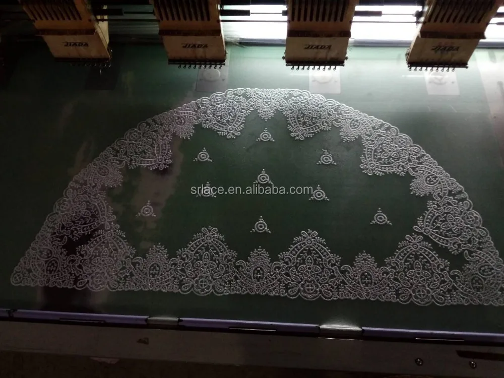 
White Semi-circle Embroidery Lace Mantilla Spanish Lace Veil Mantilla 