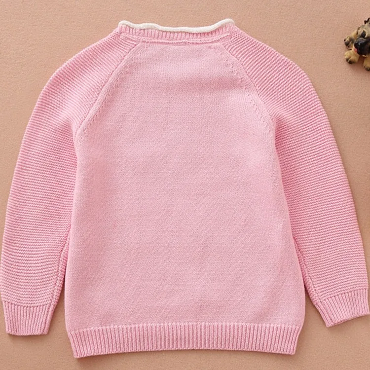 
OEM ODM Factory lovely pingk girls sweater knitted pattern cardigan sweater knitwear 
