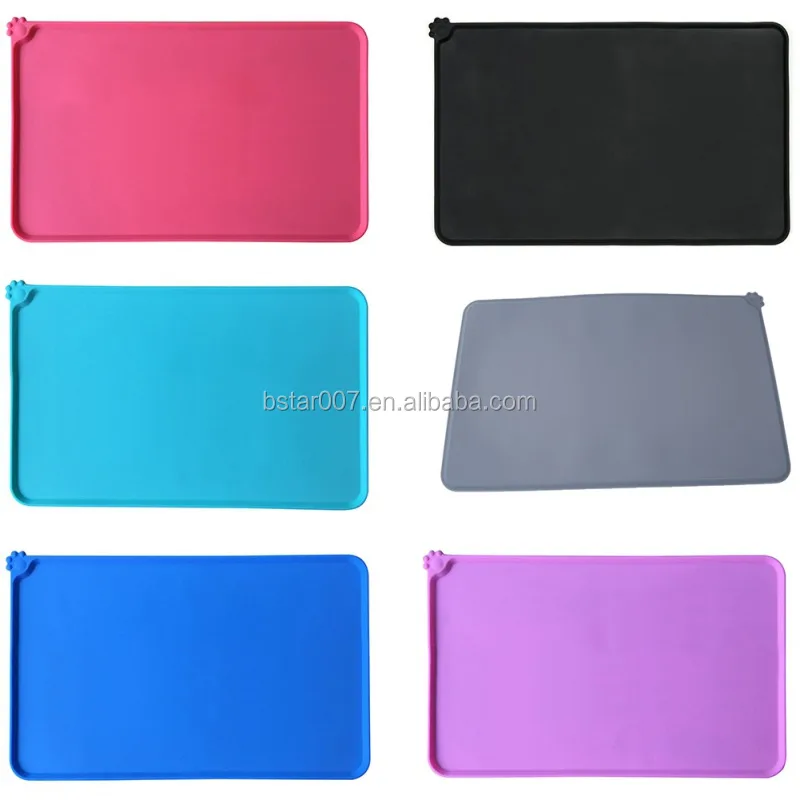 Colorful Silicone Pet Food Mats Tray - Non Slip Pet Dog Cat Bowl Mats Placemat