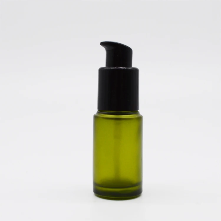High quality olive green frosted essential oil  dropper glass bottles 20ml