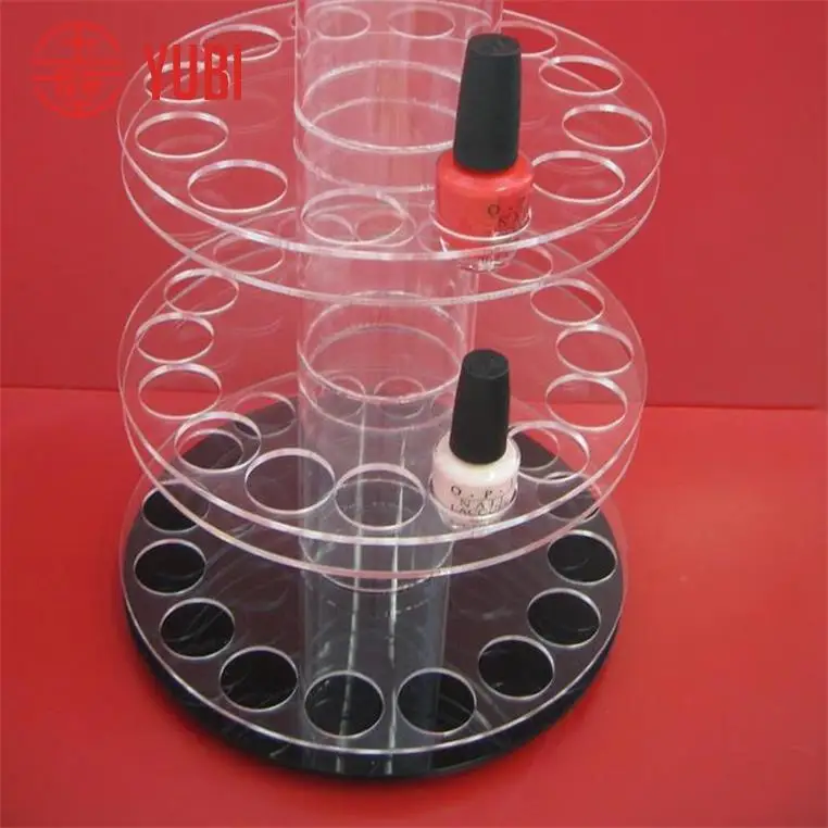 Round comestic acrylic nail polish display stand