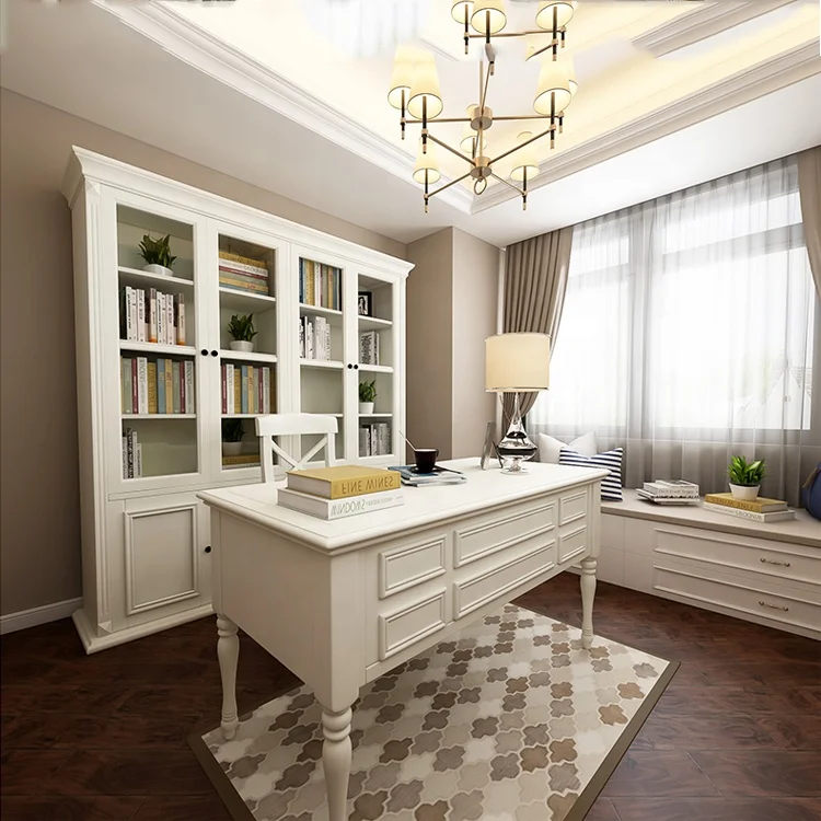 Solid wood bookcase display cabinet modern simple study rack oak glass door bookcase