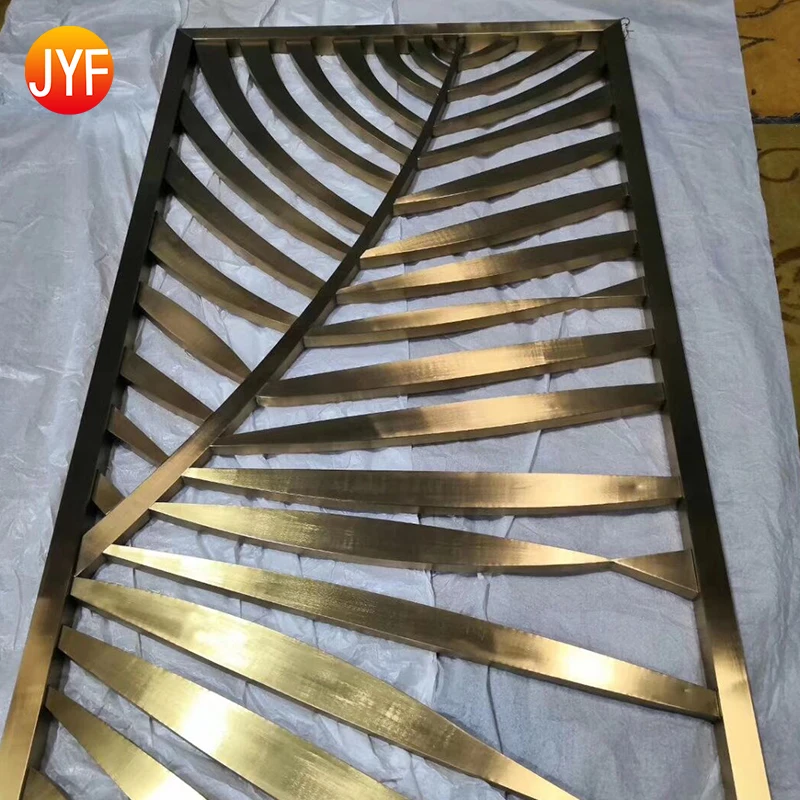 ZZ3002 2019 Popular 304 Brushed Wall Decorative Metal Frame Room Divider