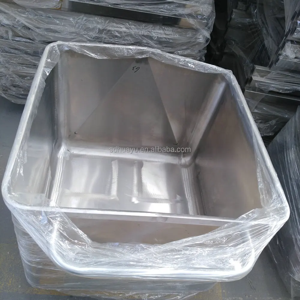 Customized stainless steel carts are used in meat processing and slaughter processing plants