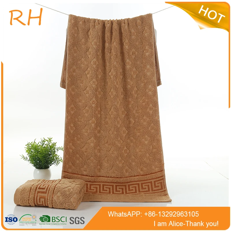 Gaoyang Ruihe Textile factory great wall jacquard commercial cotton bath towel for Middle east market