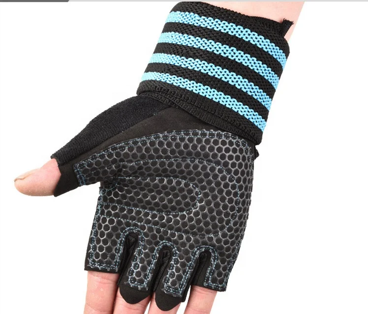 Fitness Exercise Weight Lifting Gym half finger gloves with wrist support for women men