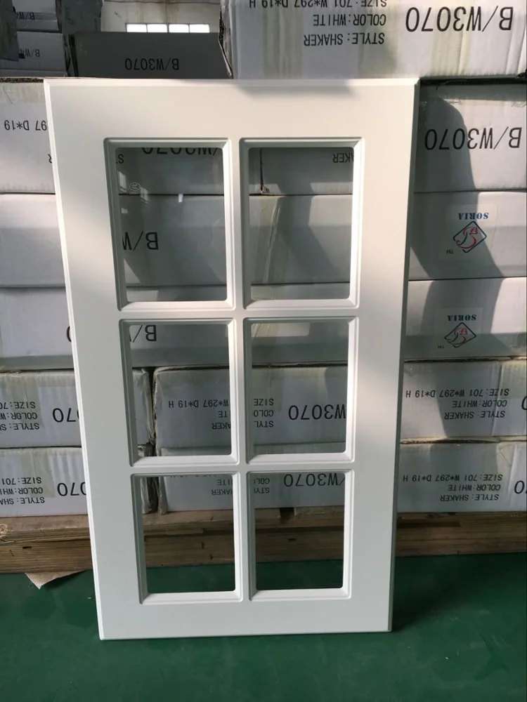 
PVC Coated MDF Glass Cabinet Door 