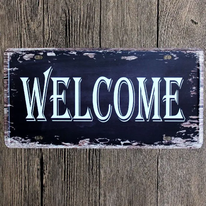 Добро пожаловать, винтажная деревенская рельефная Автомобильная пластина, художественный плакат, бар, паб, кафе, настенное украшение для вечеринки, металлический жестяной металлический знак