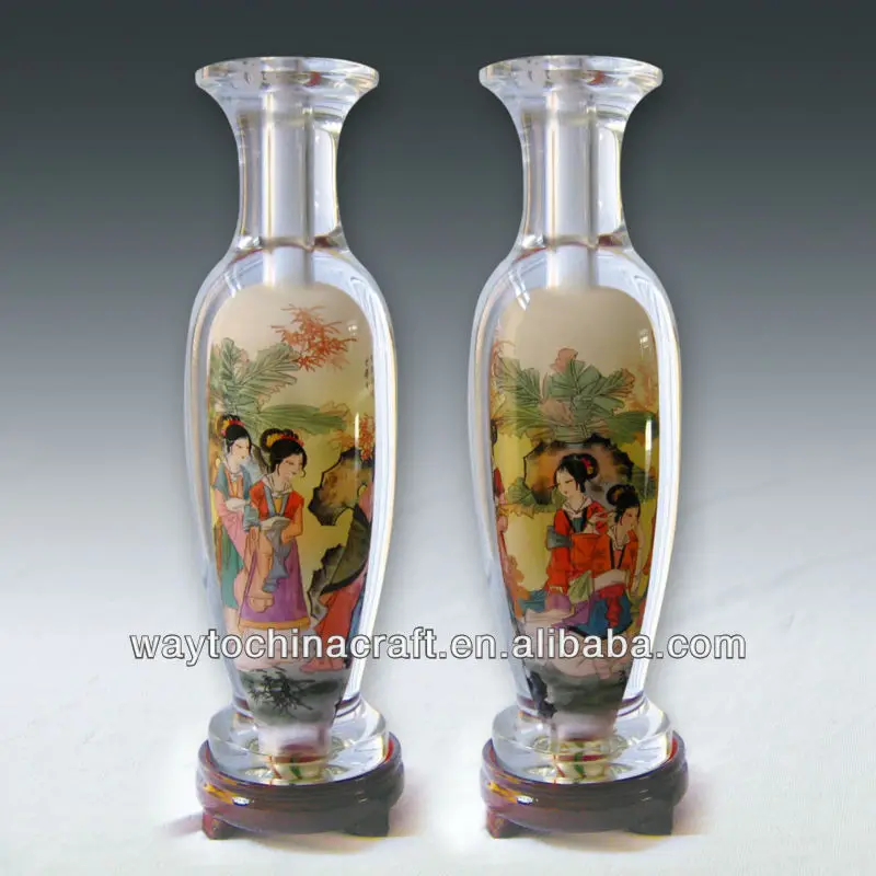 Wonderful inside painting Decoration Glass Vase