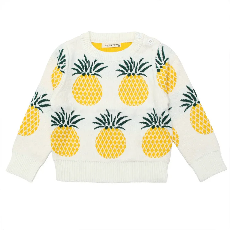 Hot sale cool boy pineapple print baby sweater