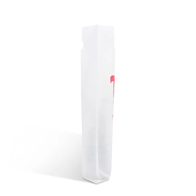 guangzhou manufacturer custom logo design white die cut non woven fabric grocery packaging handle bag for shopping