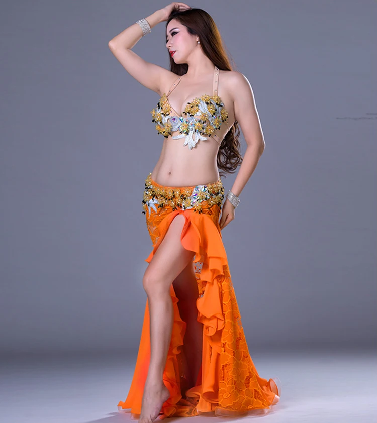 
QC2793 Wuchieal Professional Lace and Mesh Women Indian Belly Dance Costumes 