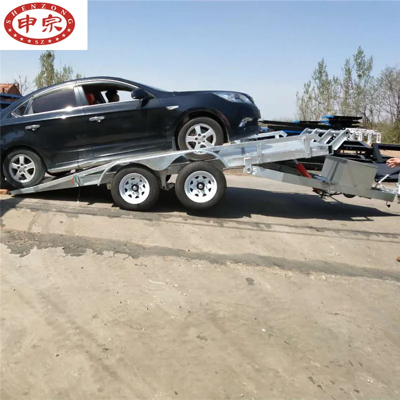 galvanized tandem car transport utility car trailer