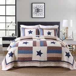 Luxury 3D patchwork quilted bedspread set, fancy bed spread for sale
