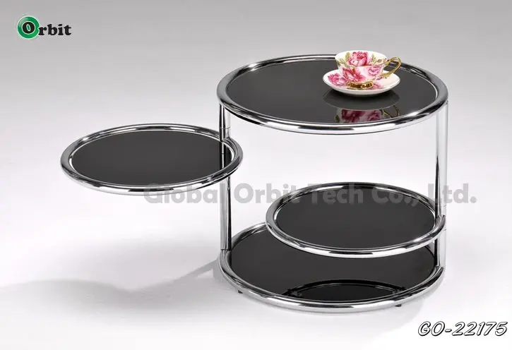 Durable Coffee Table Colorful Small Glass Round Table