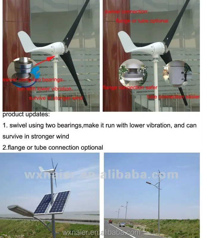 500w 48v wind turbines used in solar hybrid streetlight system for sale