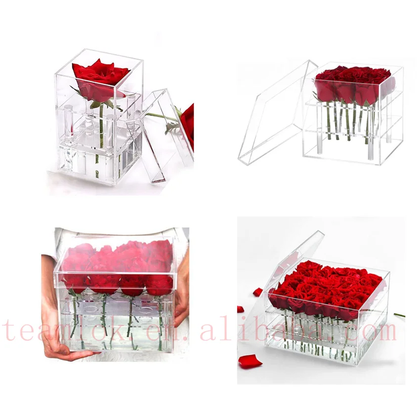 Acrylic Preserved Fresh Flowers Box ,Roses Display Boxes Displays for Christmas Gift