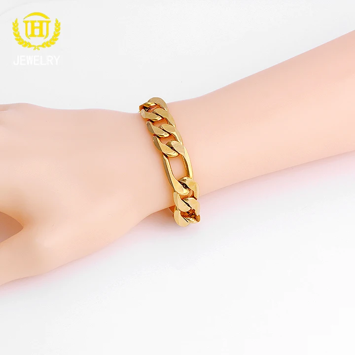 
figaro chain and bracelet set gold plated unisex for gift jewelry set 